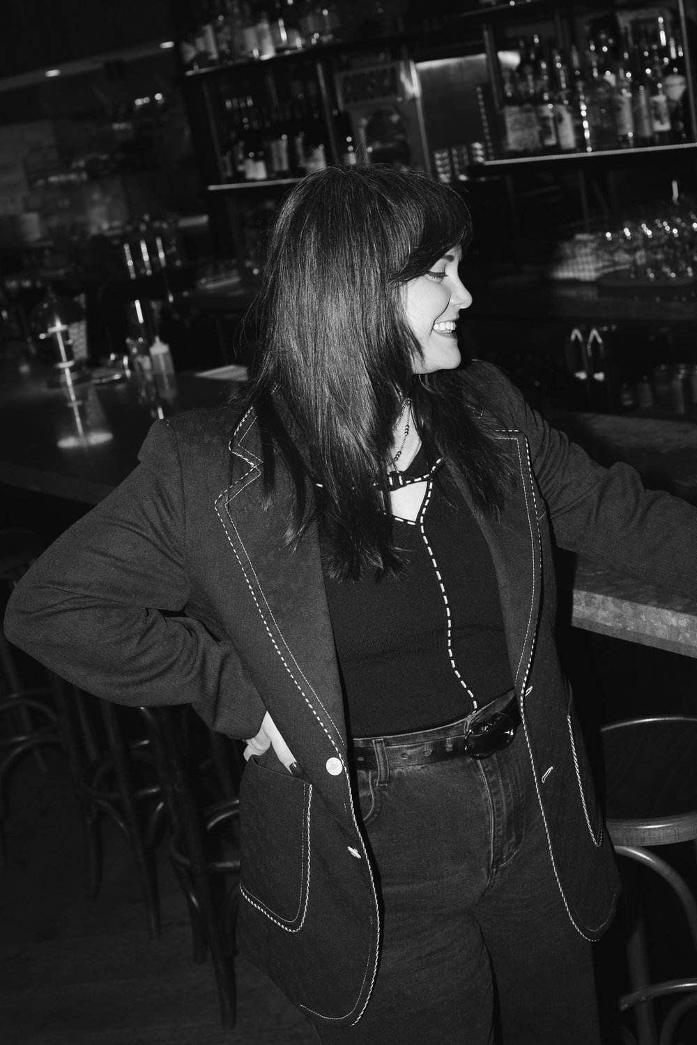 Molly Montgomery, black and white portrait