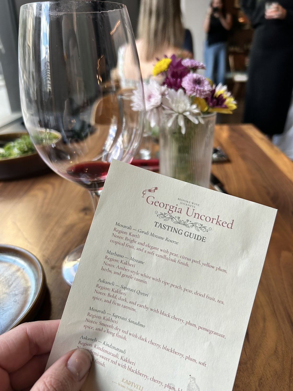 Georgia Uncorked tasting guide, a Bespoke Wine Journeys event